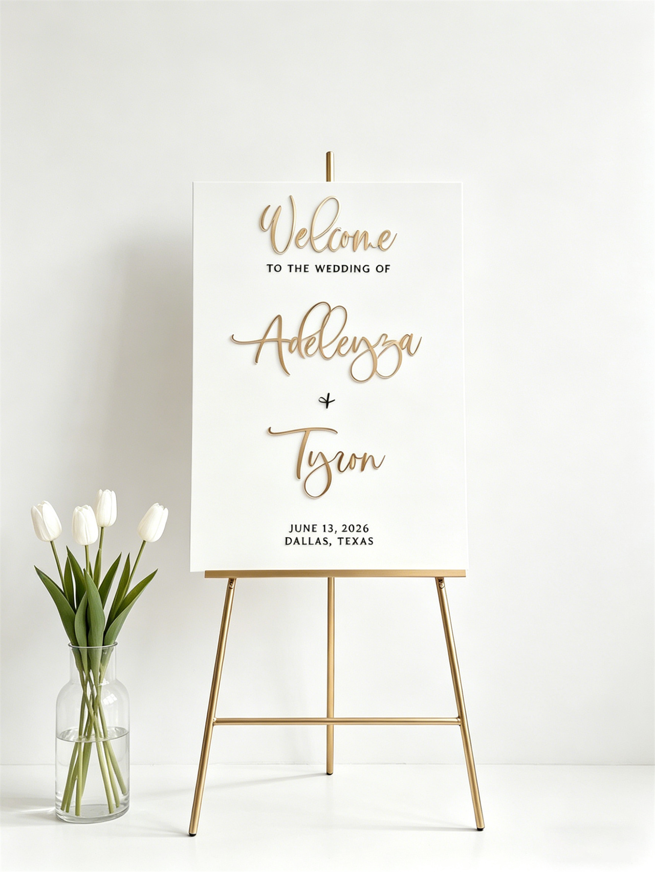 Wedding Welcome Sign - Personalized acrylic wedding welcome sign, modern and fashionable decoration of the wedding entrance. Welcome to our wedding sign